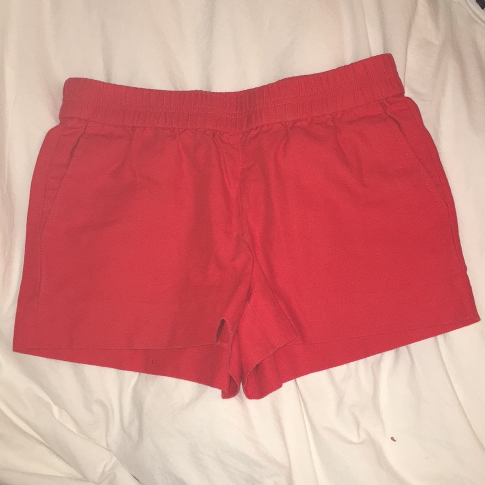 JCrew Pull on Boardwalk shorts dark coral